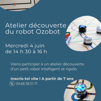 Rivesaltes - Jeux sur tablettes numériques, Atelier découverte Ozobot