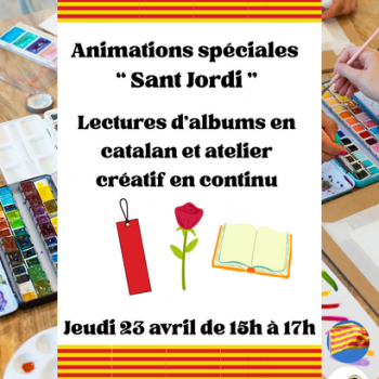 Sant Jordi : Lectures en catalan et atelier marque-pages - Bibliothèque de Cabestany