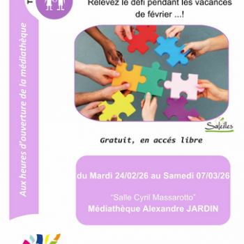 Puzzle participatif - Vacances de février- Médiathèque Alexandre Jardin de Saleilles