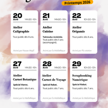 Programme des Vacances de Printemps | Médiathèque J. Tastu