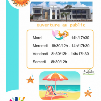 Les horaires d'été - Médiathèque Alexandre Jardin de Saleilles