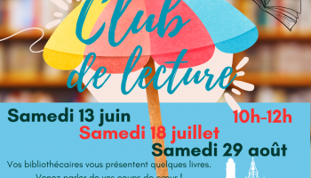Club de lecture adultes : dates estivales
