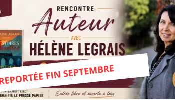 Rencontre auteur Hélène Legrais reportée