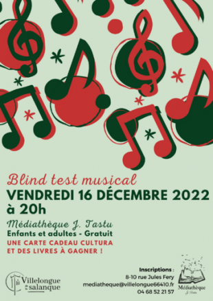 Médiathèque de Villelongue de la Salanque - Blindtest de Noël 