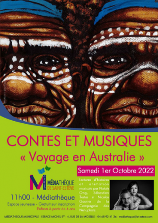 Contes et musiques "Voyage en Australie" à la Médiathèque de St Estève 