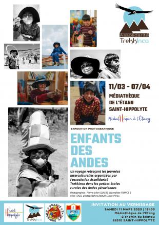 EXPOSITION PHOTOS "ENFANTS DES ANDES" - MÉDIATHÈQUE DE L’ÉTANG SAINT-HIPPOLYTE