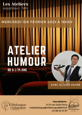 Médiathèque de Villelongue de la Salanque J. Tastu  -  Atelier humour avec Olivier Payré (6-14 ans)