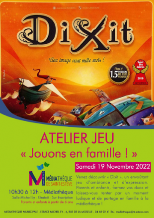 Atelier jeu "Jouons en famille" à la médiathèque de St Estève !