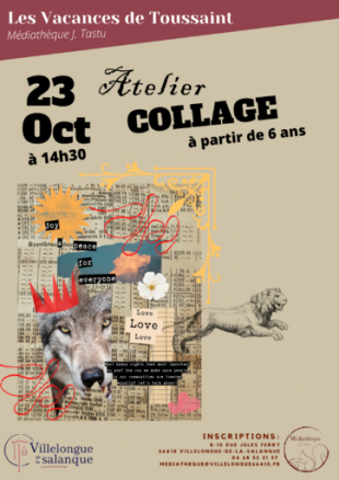 Atelier collage artistique | Médiathèque J. Tastu