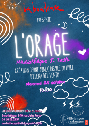 Spectacle L'Orage | Cie La Boudeuse | Médiathèque J. Tastu