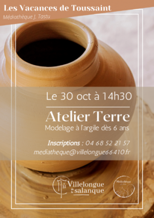 Atelier modelage d'argile | Médiathèque J. Tastu