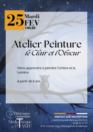 Atelier Peinture "le Clair et l'Obscur" | Médiathèque J. Tastu