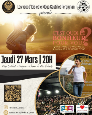 Ciné débat "C'est quoi le bonheur pour vous" de Julien PERON  au Méga Castillet- Bibliothèque de Saleilles