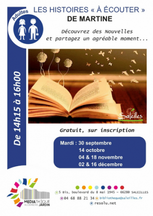 Les histoires à "écouter" de Martine - Médiathèque Alexandre Jardin de Saleilles 