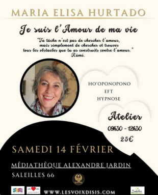 Atelier avec Maria-Elisa Hurtado " Je suis l'amour de ma vie"- Médiathèque "Alexandre Jardin" de Saleilles