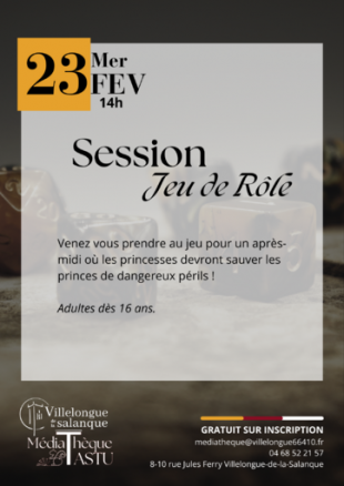 Session jeux de rôle | Médiathèque J. Tastu