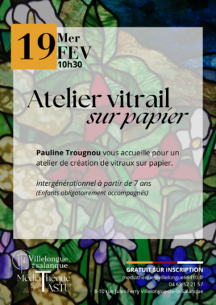 Atelier vitrail sur papier | Médiathèque J.Tastu