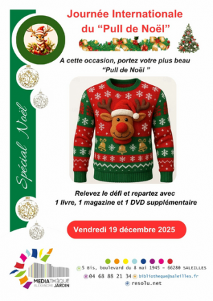 Journée internationale du "Pull de Noël" - Médiathèque Alexandre Jardin de Saleilles
