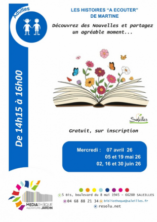 Les histoires à "écouter" de Martine- Médiathèque Alexandre Jardin de Saleilles 