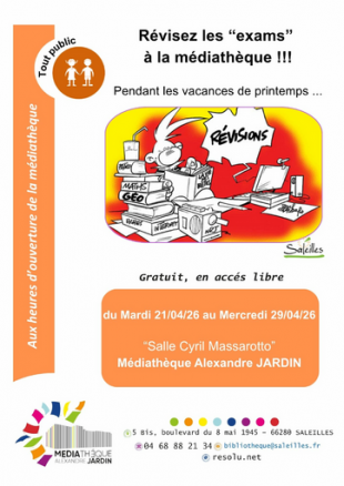 Révisez vos "exams" à la médiathèque Alexandre Jardin !