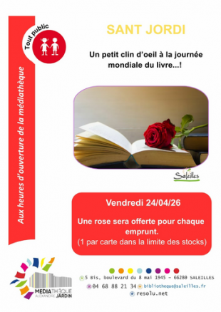 SANT JORDI à la médiathèque Alexandre Jardin !