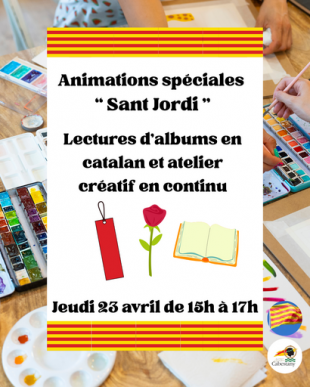 Sant Jordi : Lectures en catalan et atelier marque-pages - Bibliothèque de Cabestany